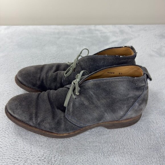 Isaia Napoli Grey Suede Leather Ankle Shoes Men’s Size 12 US Made In Italy - Picture 4 of 14